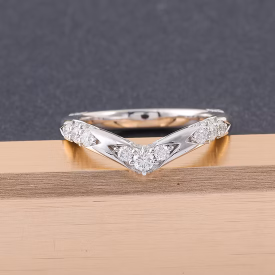14K Echtgold Verlobungsring Hochzeitsset Geschwungenes Band für Frauen Hochzeitsschmuckfassung