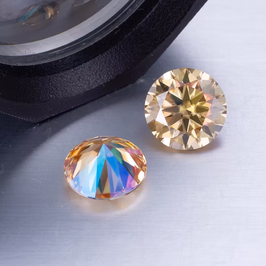 Messi Gems beschichteter farbiger Moissanit, Champagnerfarbener Moissanit