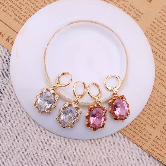 Europäische beliebte Mode 18K Gold Stil lange Tropfen Ohrringe Schmuck
